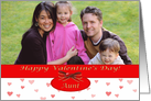 Valentine’s Day Photo Card for Aunt, Pink Hearts and Red Bow card