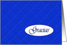 Spanish Thank You, Blue and Aqua Polka Dots card