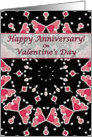 Happy Anniversary on Valentine’s Day, Three Pink Hearts Mandala card