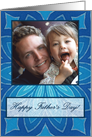 Happy Father’s Day Photo Card, Blue Mandala card