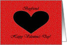 Valentine’s Day for Boyfriend, Black Heart on Small Red Hearts card