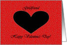Valentine’s Day for Girlfriend, Black Heart on Small Red Hearts card