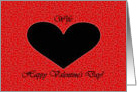 Valentine’s Day for Wife, Black Heart on Small Red Hearts card