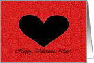 Happy Valentine’s Day, Black Heart on Small Red Hearts card