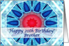 Happy 20th Birthday for Brother, Blue Aqua and Red Mandala card