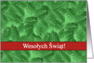 Polish Happy Holidays, Green Spruce and Red card