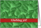 Icelandic Merry Christmas, Green Spruce and Red card