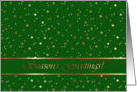 Season’s Greetings, Golden Stars on Green card