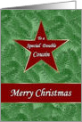 Christmas Double Cousin Red Star Green Spruce card