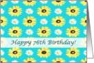 Happy 76th Birthday Daisies onTurquoise card
