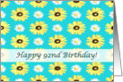 Happy 92nd Birthday Daisies onTurquoise card