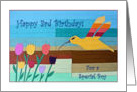 Happy 3rd Birthday for a Boy, Hummingbird and Flowers Collage card