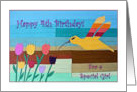 Happy 4th Birthday for a Girl, Hummingbird and Flowers Collage card