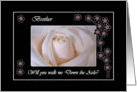 Wedding Down the Aisle Invitation for Brother, White Rose and Blossoms card