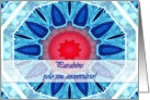 Portuguese Birthday, Blue Red and Turquoise Mandala card