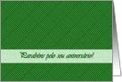 Portuguese Birthday, Green Polka Dots card