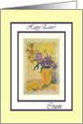 Happy Easter for Cousin, Yellow Vase Flowers Painting card