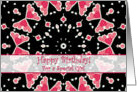 Happy Birthday For a Girl, Three Pink Hearts Mandala card