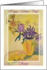 Happy Mother’s Day for Sister, Yellow Vase Flowers Painting card