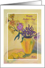Happy Mother’s Day for Mom, Yellow Vase and Flowers Painting card