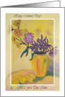 First Mother’s Day, Yellow Vase Flowers Painting card