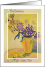 Mother’s Day Remembrance, Yellow Vase Flowers Painting card
