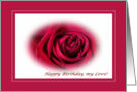 Happy Birthday for Husband, Red Rose card