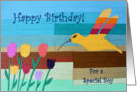 Happy Birthday for a Boy, Hummingbird and Flowers Collage card