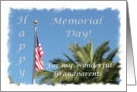 Memorial Day for Grandparents, USA Flag and Palm Tree card