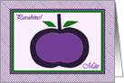 Portuguese Birthday for Mother, Purple Apple Collage card