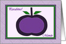 Portuguese Birthday for Mom, Purple Apple Collage card