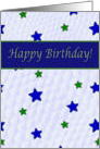 Happy Birthday From All of Us, Blue and Green Stars card