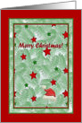 Christmas Ex Husband - Spruce Branches, Stars, and Santa’s Hood card