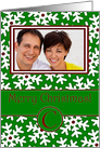 Merry Christmas Photo Card Family Name C, Snow Crystals card