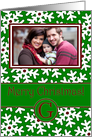 Merry Christmas Photo Card Family Name G, Snow Crystals card
