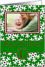 Merry Christmas Photo Card Family Name L, Snow Crystals card