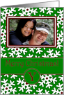 Merry Christmas Photo Card Family Name Y, Snow Crystals card