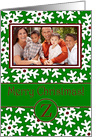 Merry Christmas Photo Card Family Name Z, Snow Crystals card