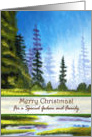 Merry Christmas Godson and Family, Pine Forest card