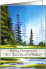 Merry Christmas Friend and Husband, Pine Forest card