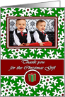 Photo Card Thank You Christmas Gift, Snowflake Crystals card