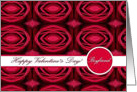 Valentine’s Day for Boyfriend, Red Roses Geometric Pattern card