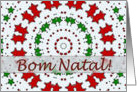 Portuguese Christmas and New Year, Red and Green Stars Mandala card