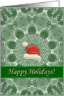 Happy Holidays and Prosperous New Year, Santa Hat on a Spruce Mandala card