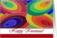 Happy Kwanzaa, Spirals in Rainbow Colors Painting card