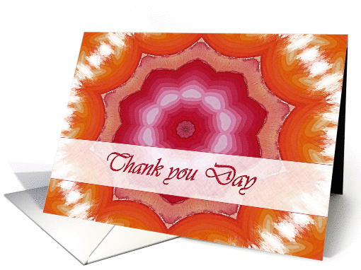 Thank you Day, Orange Pink Mandala card (1009867)