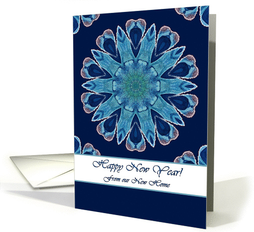 Happy New Year from our New Home, Blue Heart Mandala card (1010285)
