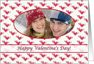 Happy Valentine’s Day Photo Card, Three Color Hearts card