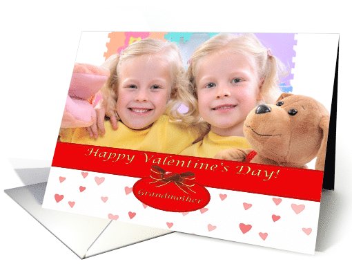 Valentine's Day Photo Card for Grandmother, Pink Hearts... (1017831)