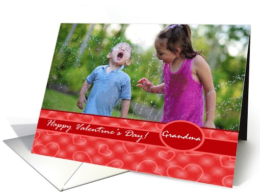 Valentine's Day Photo Card for Grandma, Red Hearts card (1017835)